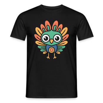 peacock - Men's T-Shirt - black - Front - AI Model Male 178 light (178cm)
