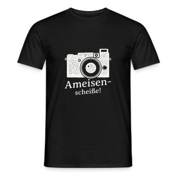 Fotograf Ameisenscheiße! Say Cheese Bitte Lächeln! - Männer T-Shirt - Schwarz - Vorne - AI Model Male 178 light (178cm)