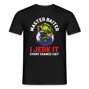 Master Baiter Cadeau de pêche - T-shirt homme - noir - Devant - AI Model Male 178 light (178cm)