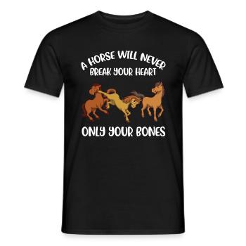 En hest vil aldrig knuse dit hjerte Hest gave - Mænd T-shirt - sort - Foran - AI Model Male 178 light (178cm)