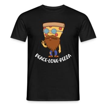 Peace Love Pizza Pizza Geschenk - Männer T-Shirt - Schwarz - Vorne - AI Model Male 178 light (178cm)