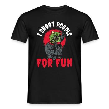 I Shoot People For Fun Photography Gift - Men's T-Shirt - black - Front - AI Model Male 178 light (178cm)