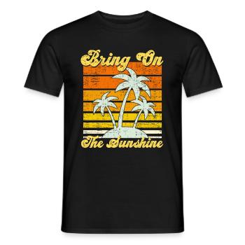 Vintage Retro Sonne Sommer Urlaub Palmen Design - Männer T-Shirt - Schwarz - Vorne - AI Model Male 178 light (178cm)