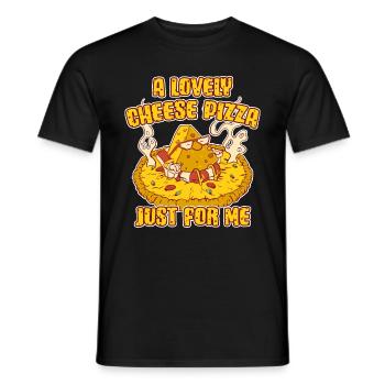 A Lovely Cheese Pizza Just For Me Pizza Gift - Men's T-Shirt - black - Front - AI Model Male 178 light (178cm)