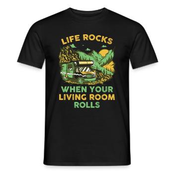 When Your Living Room Rolls Motorhome Gift - Men's T-Shirt - black - Front - AI Model Male 178 light (178cm)