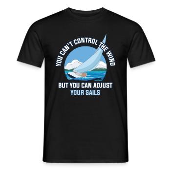 You Cant Control The Wind Sailing Gift - Men's T-Shirt - black - Front - AI Model Male 178 light (178cm)