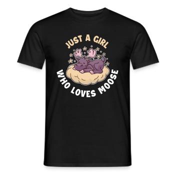 Just a Girl Who Loves Moose Moose Gift - Men's T-Shirt - black - Front - AI Model Male 178 light (178cm)