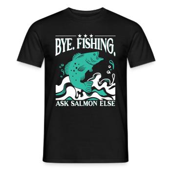Lachs Fischen - Männer T-Shirt - Schwarz - Vorne - AI Model Male 178 light (178cm)