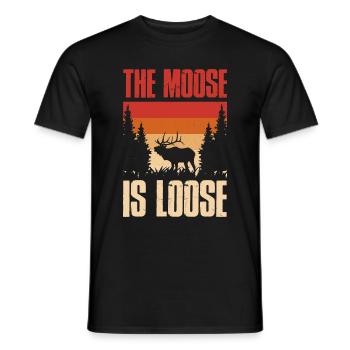 The Moose Is Loose Moose Gift - Men's T-Shirt - black - Front - AI Model Male 178 light (178cm)