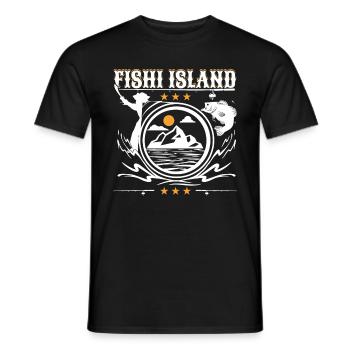 Pêche aux Fidji - T-shirt homme - noir - Devant - AI Model Male 178 light (178cm)