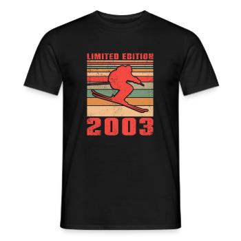 Ski Biathlon Skifahrer Skifahrerin Geburtstag 2003 - Männer T-Shirt - Schwarz - Vorne - AI Model Male 178 light (178cm)