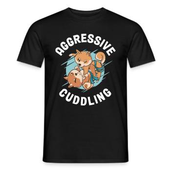Aggressive Cuddling Jiu Jitsu Geschenk - Männer T-Shirt - Schwarz - Vorne - AI Model Male 178 light (178cm)