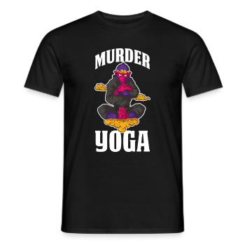 Murder Yoga BJJ Jiu Jitsu Geschenk - Männer T-Shirt - Schwarz - Vorne - AI Model Male 178 light (178cm)