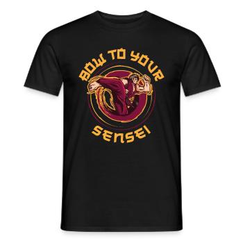 Inclinez-vous devant votre cadeau de karaté Sensei - T-shirt homme - noir - Devant - AI Model Male 178 light (178cm)