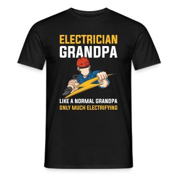 Electrician Grandpa Electrician Gift - Men's T-Shirt - black - Front - AI Model Male 178 light (178cm)