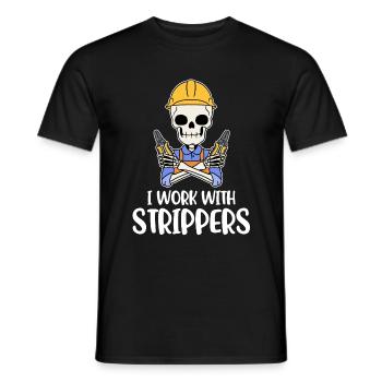 I Work With Strippers Electrician Gift - Men's T-Shirt - black - Front - AI Model Male 178 light (178cm)