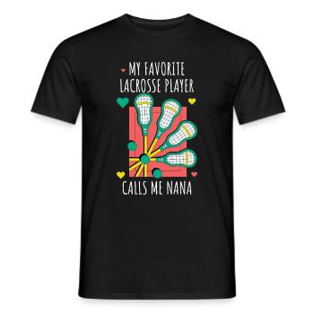 Lacrosse Nana Lacrosse Gift - Men's T-Shirt - black - Front - AI Model Male 178 light (178cm)