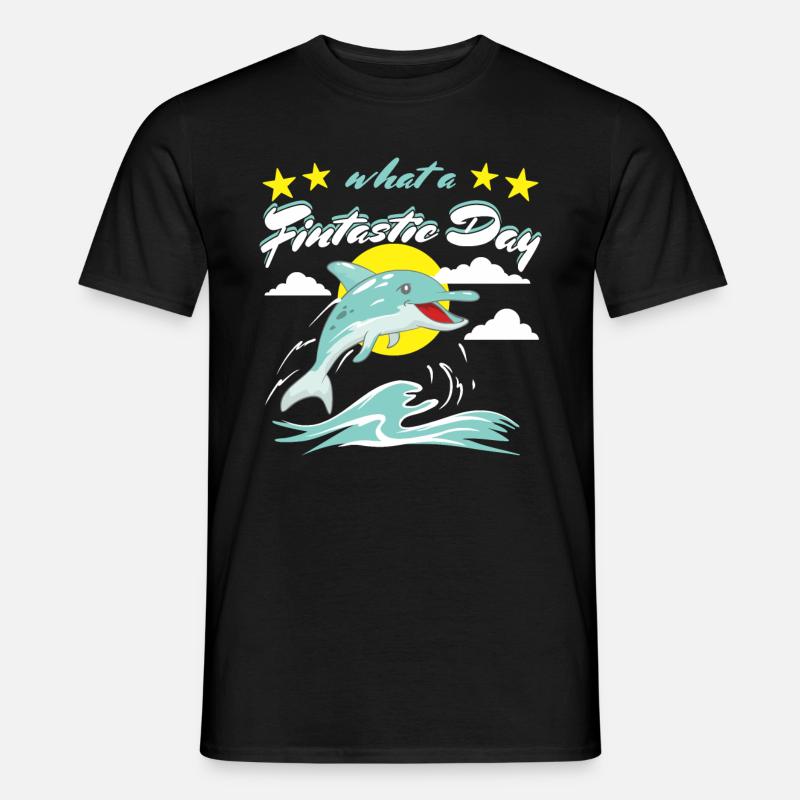 Fintastic dolphin - Men’s T-shirt - black