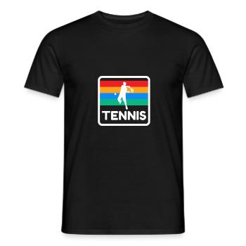 Tennis Vintage Design 80s 70s Tournoi de tennis - T-shirt homme - noir - Devant - AI Model Male 178 light (178cm)