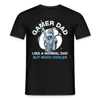 Gamer Dad Like A Normal Dad Gambler Gift - Men's T-Shirt - black - Front - AI Model Male 178 light (178cm)