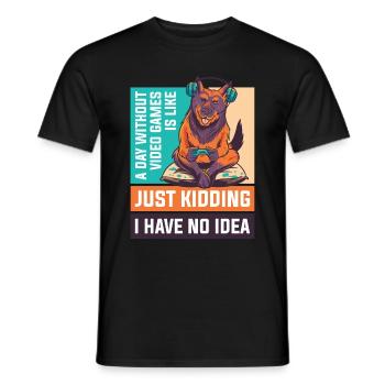 A Day Without Video Games Gambler Gift - Men's T-Shirt - black - Front - AI Model Male 178 light (178cm)
