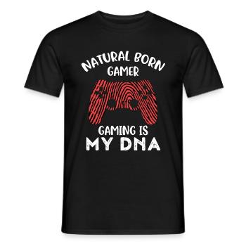Cadeau de joueur natural born gamer - T-shirt homme - noir - Devant - AI Model Male 178 light (178cm)