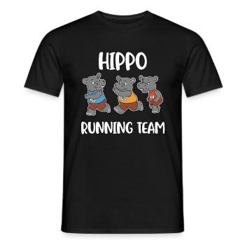 Hippo Running Team Hippo Cadeau - T-shirt homme - noir - Devant - AI Model Male 178 light (178cm)