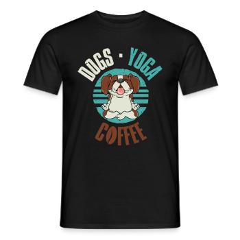 Chiens Yoga Café Yoga Cadeau - T-shirt homme - noir - Devant - AI Model Male 178 light (178cm)