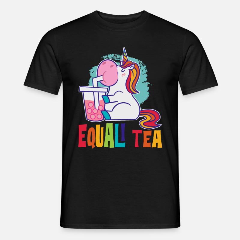 Equali Tea Boba Geschenk - Männer T-Shirt - Schwarz