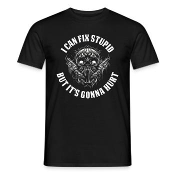 I Can Fix Stupid Tätowierung Geschenk - Männer T-Shirt - Schwarz - Vorne - AI Model Male 178 light (178cm)
