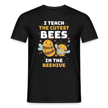 I Teach The Cutest Bees Bee Gift - Men's T-Shirt - black - Front - AI Model Male 178 light (178cm)
