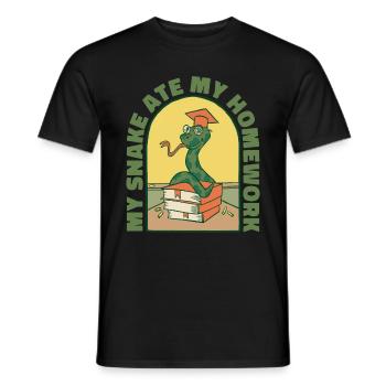 My Snake Ate My Homework Snakes Gift - Men's T-Shirt - black - Front - AI Model Male 178 light (178cm)