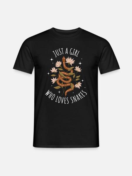 Just A Girl Who Loves Snakes Schlangen Geschenk - Männer T-Shirt - Schwarz