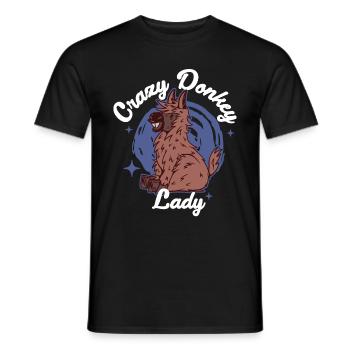 Crazy Donkey Lady Donkey Cadeau - T-shirt homme - noir - Devant - AI Model Male 178 light (178cm)
