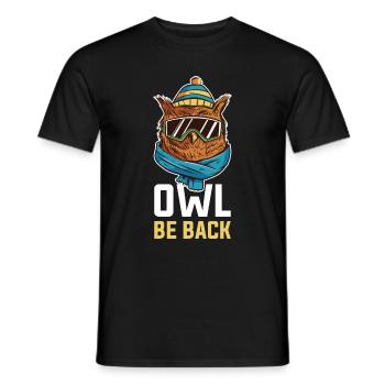 Owl Be Back Eule Geschenk - Männer T-Shirt - Schwarz - Vorne - AI Model Male 178 light (178cm)