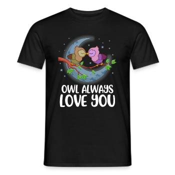 Owl Always Love You Eule Geschenk - Männer T-Shirt - Schwarz - Vorne - AI Model Male 178 light (178cm)