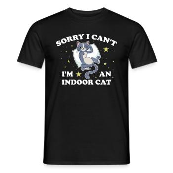 Sorry I Cant Im An Indoor Cat Cat Gift - Men's T-Shirt - black - Front - AI Model Male 178 light (178cm)