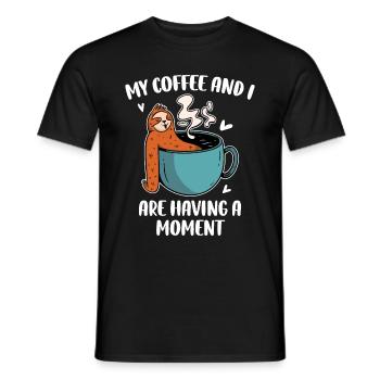My Coffee And I Coffee Gift - Men's T-Shirt - black - Front - AI Model Male 178 light (178cm)