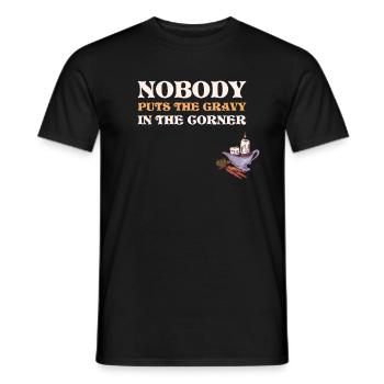 Gravy In The Corner Thanksgiving Gift - Men's T-Shirt - black - Front - AI Model Male 178 light (178cm)