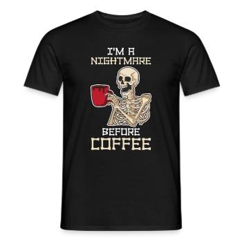 At A Nightmare Before Coffee Coffee Gift - Men's T-Shirt - black - Front - AI Model Male 178 light (178cm)