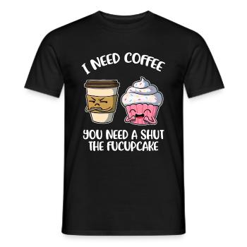 I Need Coffee Coffee Gift - Men's T-Shirt - black - Front - AI Model Male 178 light (178cm)