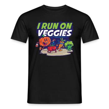 Je cours sur Veggies Vegan Cadeau - T-shirt homme - noir - Devant - AI Model Male 178 light (178cm)