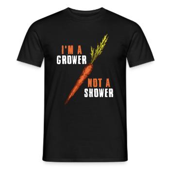 Im A Grower Not A Shower Carrot Gift - Men's T-Shirt - black - Front - AI Model Male 178 light (178cm)