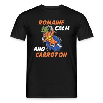 Romaine Calme Et Carotte Sur Carotte Cadeau - T-shirt homme - noir - Devant - AI Model Male 178 light (178cm)