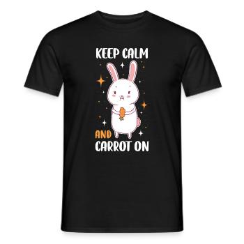 Keep Calm And Carrot On Carrot Gift - Men's T-Shirt - black - Front - AI Model Male 178 light (178cm)