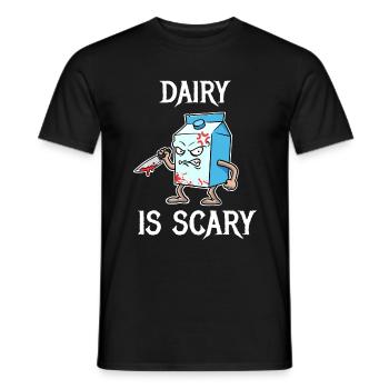 Dairy Is Scary Vegan Geschenk - Männer T-Shirt - Schwarz - Vorne - AI Model Male 178 light (178cm)