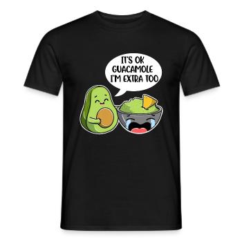 Its Ok Guacamole in Extra Too Avocado Gift - Men's T-Shirt - black - Front - AI Model Male 178 light (178cm)