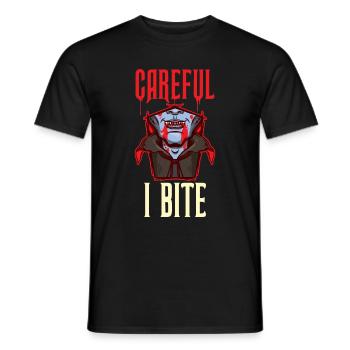Careful I Bite Vampir Geschenk - Männer T-Shirt - Schwarz - Vorne - AI Model Male 178 light (178cm)