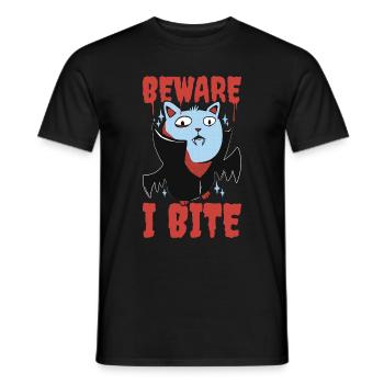 Méfiez-vous de moi que je mords un cadeau de vampire - T-shirt homme - noir - Devant - AI Model Male 178 light (178cm)