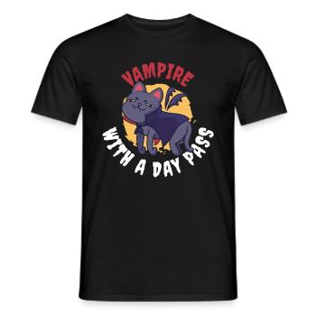 Vampire avec un cadeau de vampire Day Pass - T-shirt homme - noir - Devant - AI Model Male 178 light (178cm)